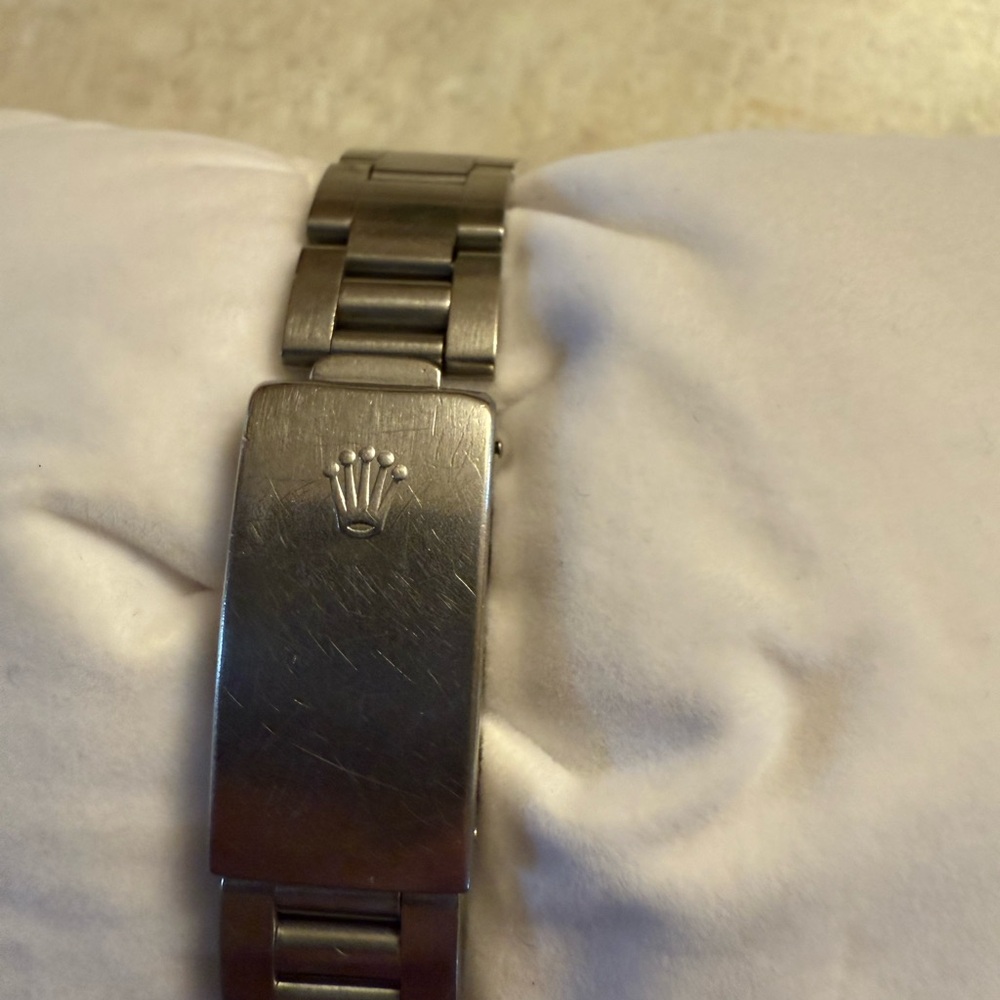 Rolex Oysterdate Black Dial Silver Case Watch - Picture 10 of 16